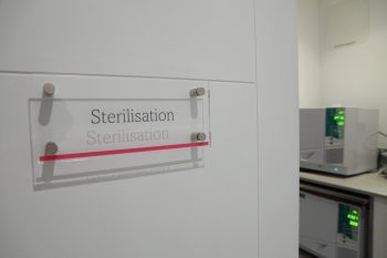 Sterilisation room at The London Lingual Orthodontic Clinic