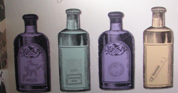 Vintage coloured bottles