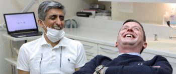 Orthodontist and patient
