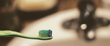 Close up of toothbrush and Toothpaste